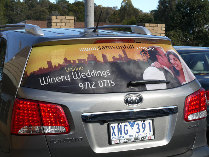 Custom Adhersive Vinyl One Way Vision Perforated Car Window Sticker