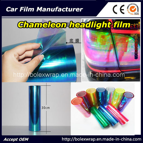 Fashion Car Color Change Film Car Light Sticker, Chameleon Car Light Tinting Film