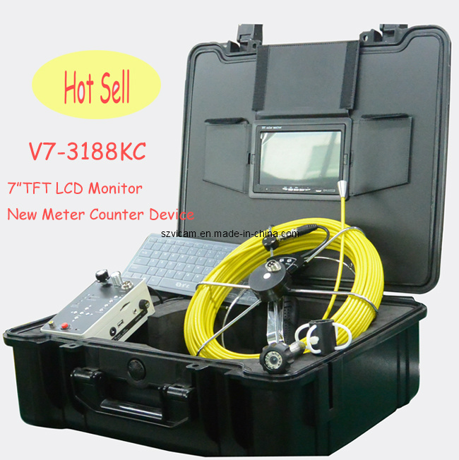 40m Cable CCTV Inspection Camera with Meter Counter (V7-3188KC)