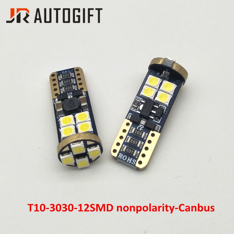 Super Bright T10 3030 12SMD Nonpolarity Canbus Clearence Bulbs