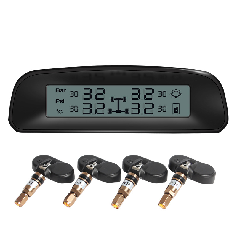 Solar USB Auto TPMS Tire Pressure Monitoring System Internal Battary Sensor