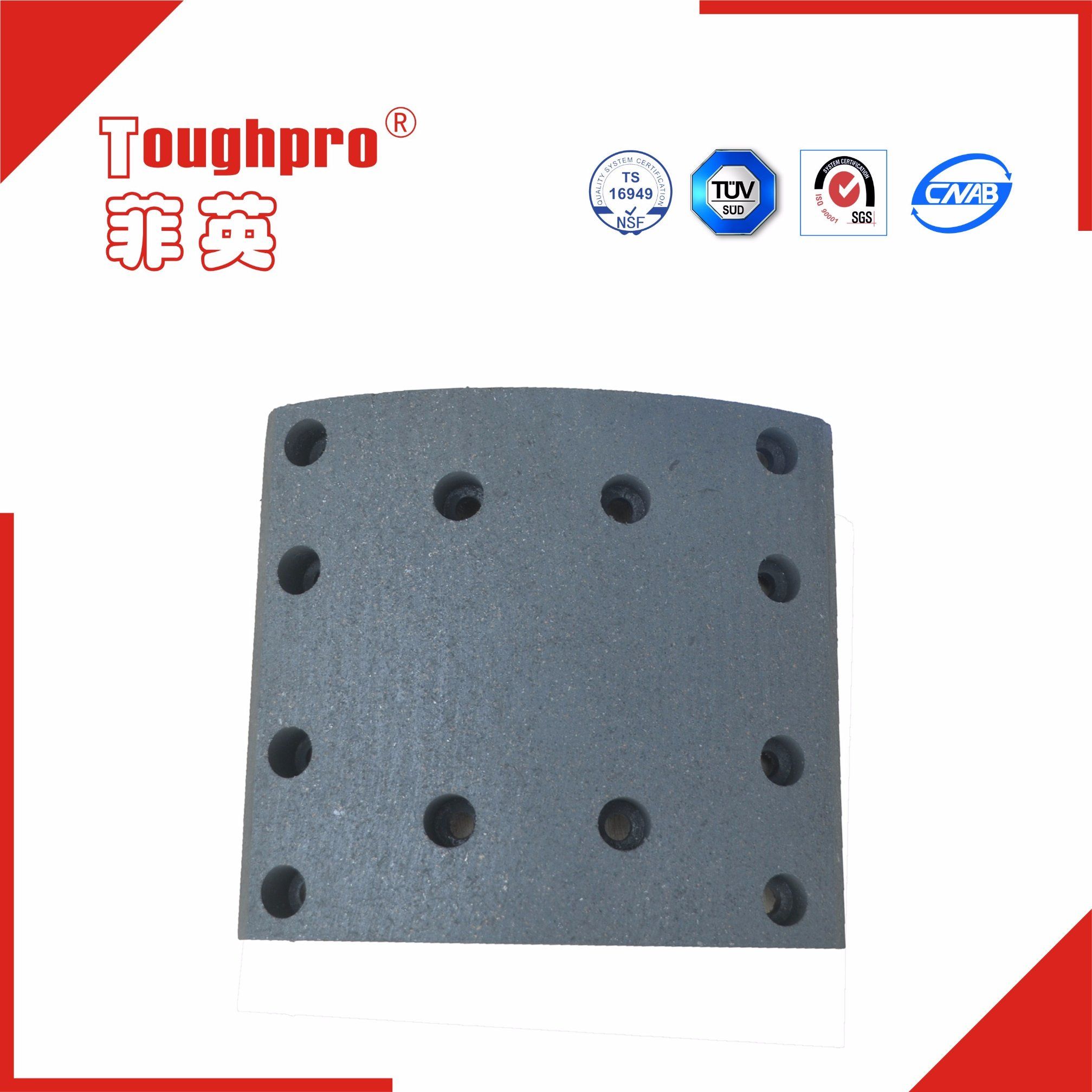Iveco Truck Brake Lining 19554, 19555 for Front Axle & Rear Axle