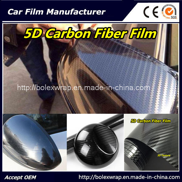 Hot Sell! ! ! High Glossy Black 3D Texture 5D Carbon Fiber Car Wrap Film