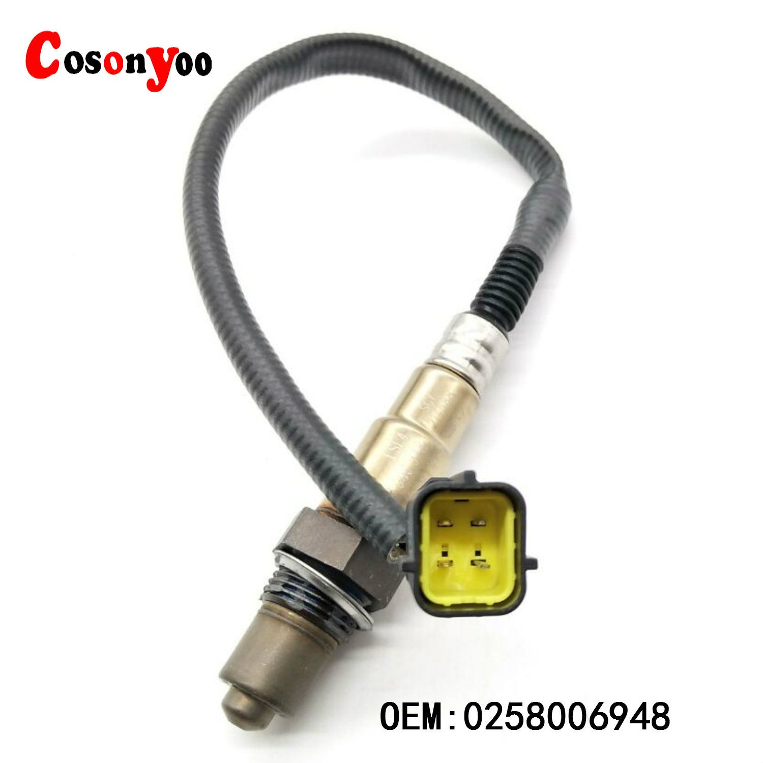 High Sensitivity OEM: 0258006948 Universal O2 Oxygen Sensor for 4 Wire Lambda O2 Sensor Lambda Sensor for KIA Mazda
