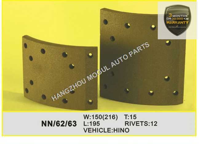 Long Lifetime Brake Lining for Japanese Truck (NN/62/63)
