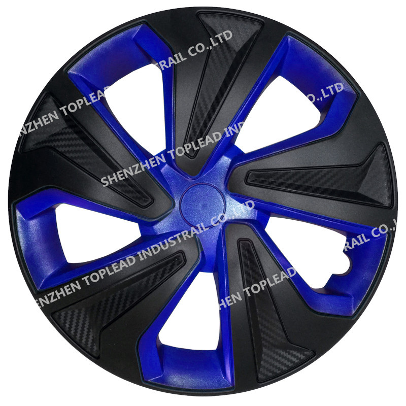 High Quality Carbon Fiber Black and Blue Car Wheel Center Cover