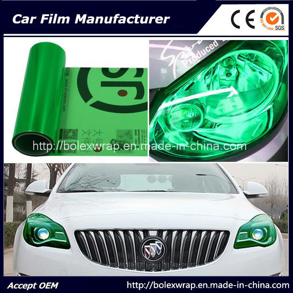 Self-Adhesive Green Color Car Headlight Film Car Tint Vinyl Films 30cmx9m