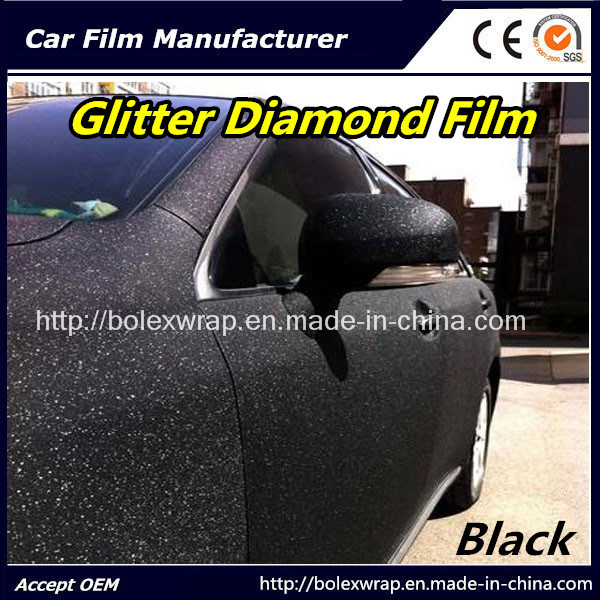 Black Brilliant Diamond Film Car Wrapping PVC Vinyl Film