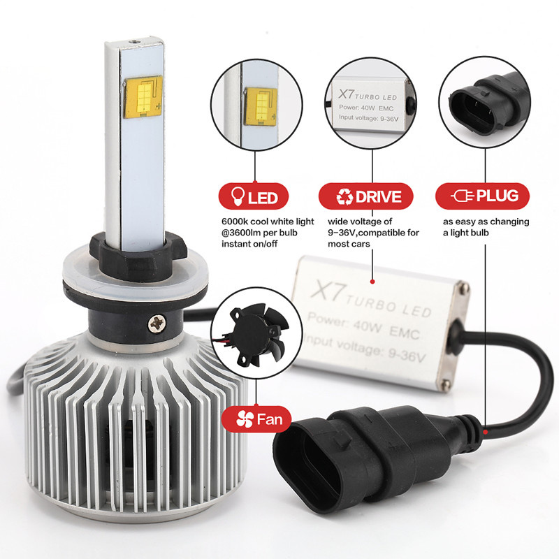 880 40W 6000k LED Headlights Convertion for Cars