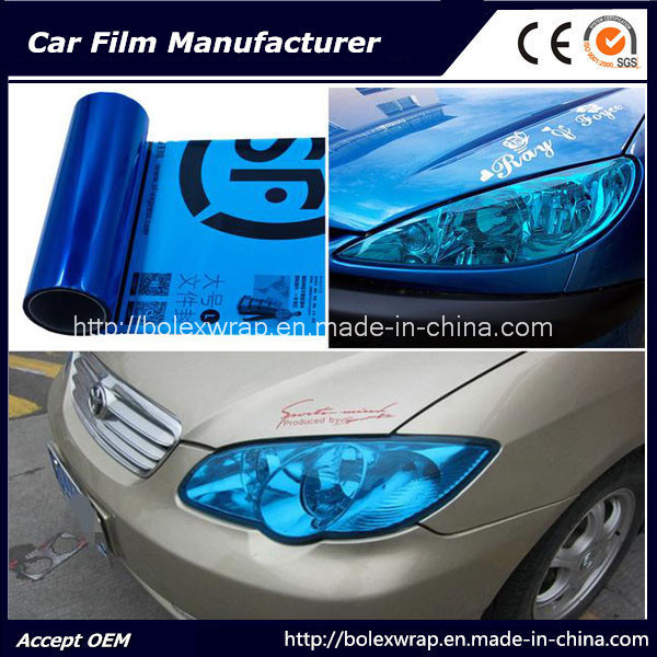 Self-Adhesive Deep Blue Color Car Headlight Film Car Tint Vinyl Films 30cmx9m