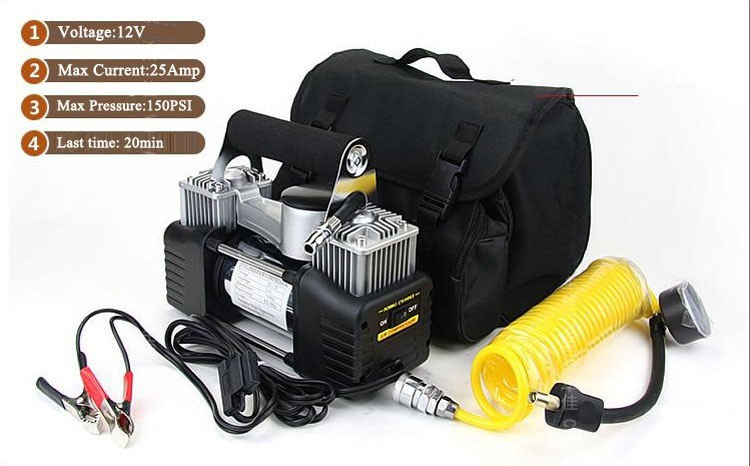 New in Box 12V 150 Psi Ultra Heavy Duty Twin Cylinder Car Pump