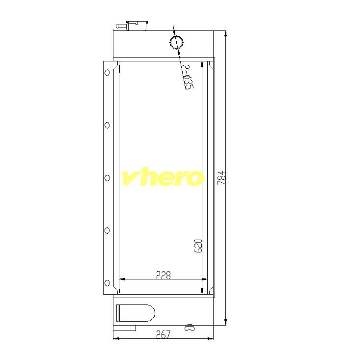 Engine Parts Water Cooled Aluminum Radiator for Technical Vehicle XCMG 80