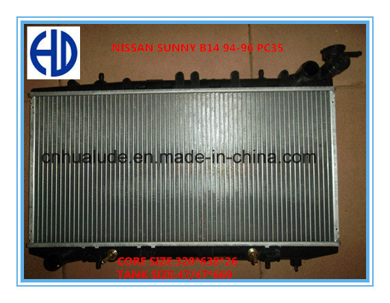 Aluminum Plastic Auto Radiator for Sunny B14
