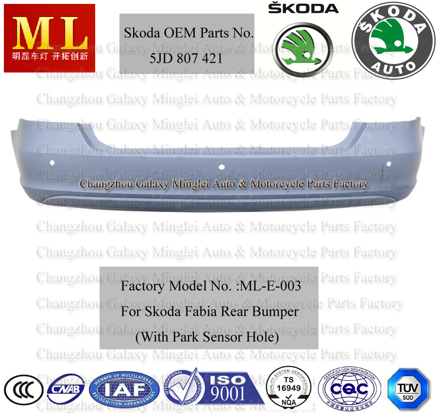 Car Rear Bumper for Skoda Fabia Fom 2007 (5J6 807 421H)