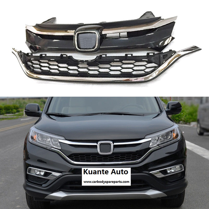 Honda CRV 2015 Front Grille and Bumper Grille Set for Honda CRV Cr-V 2015-2016 Chrome Front Grille Upper + Lower Grille 71121-T1w-A01 71124-T1w-A01