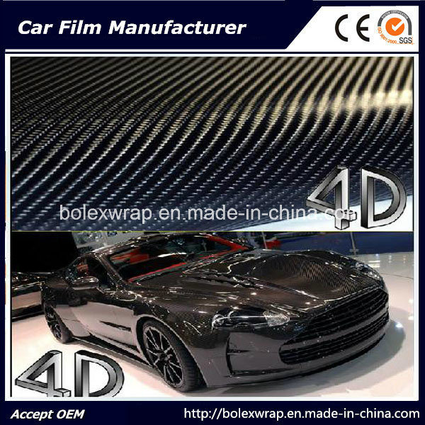 4D Carbon Fiber Vinyl Rolls Car Sticker, Vinyl Sticker (Size: 1.52 *30 M)