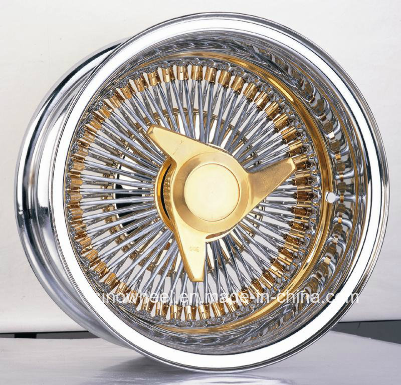 Golden Finish Wire Wheel 14X7 or 14X6
