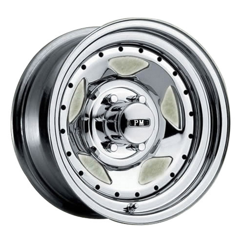 16X8 (5-139.7) Five Star Chrome Steel Wheel with Rivet