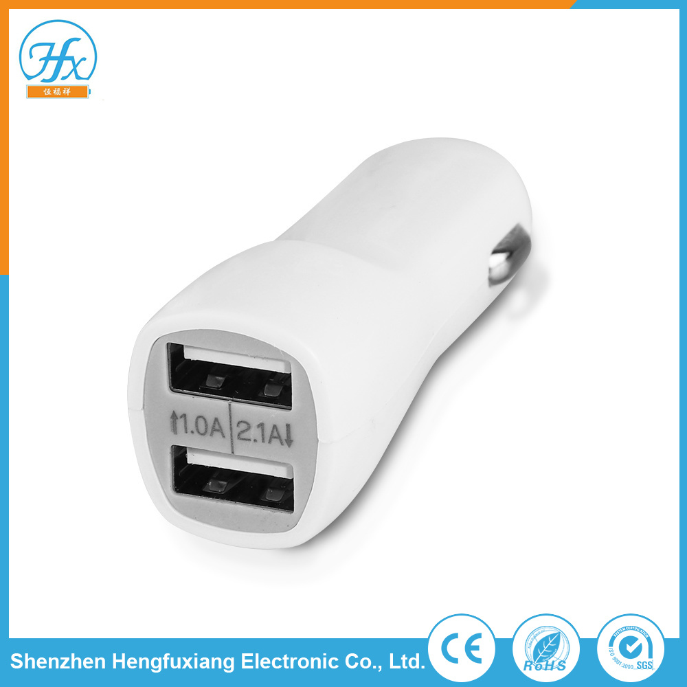 5V/2.1A Dual USB Universal Travel Car Charger for Mobile Phone