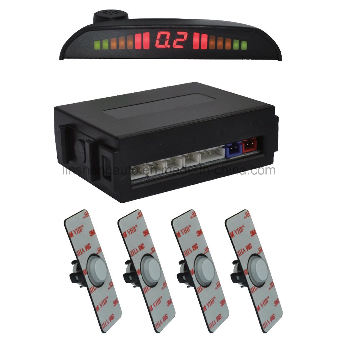 12VDC Easy Install Parking Sensors with 4 Adhesive Sensors