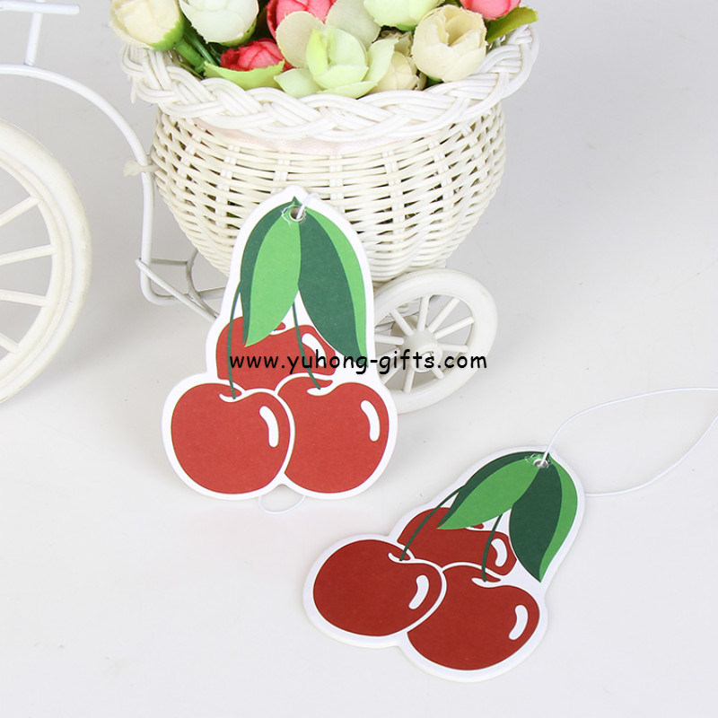 Customized Fruit Cherry Shaped Cherry Scent Paper Air Freshener (YH-AF129)
