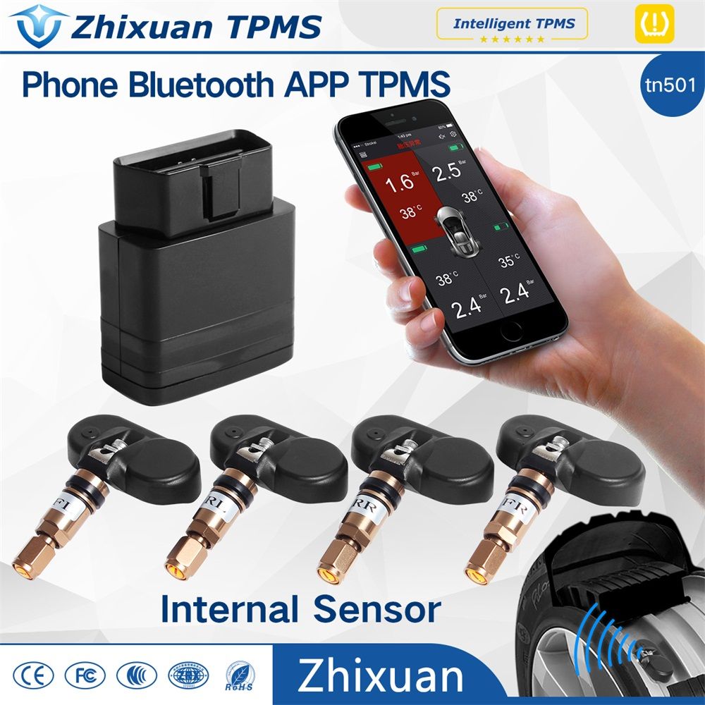 Internal Sensor Wireless OBD Bluetooth Tire Pressure Monitoring System with APP Display Universal for All Family Cars
