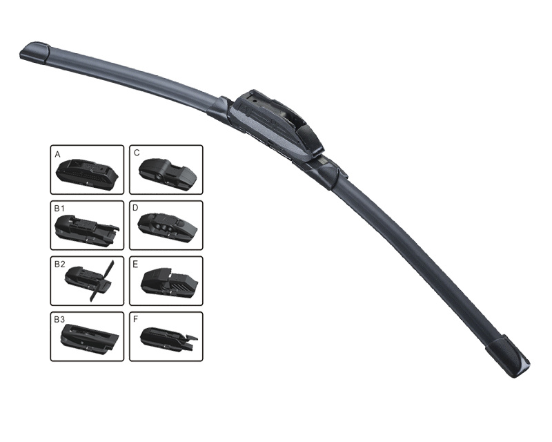 Multifunction Flat Wiper Blades, with 10 Adapters, Can Replace 95% of The OE Wipers, Clear View