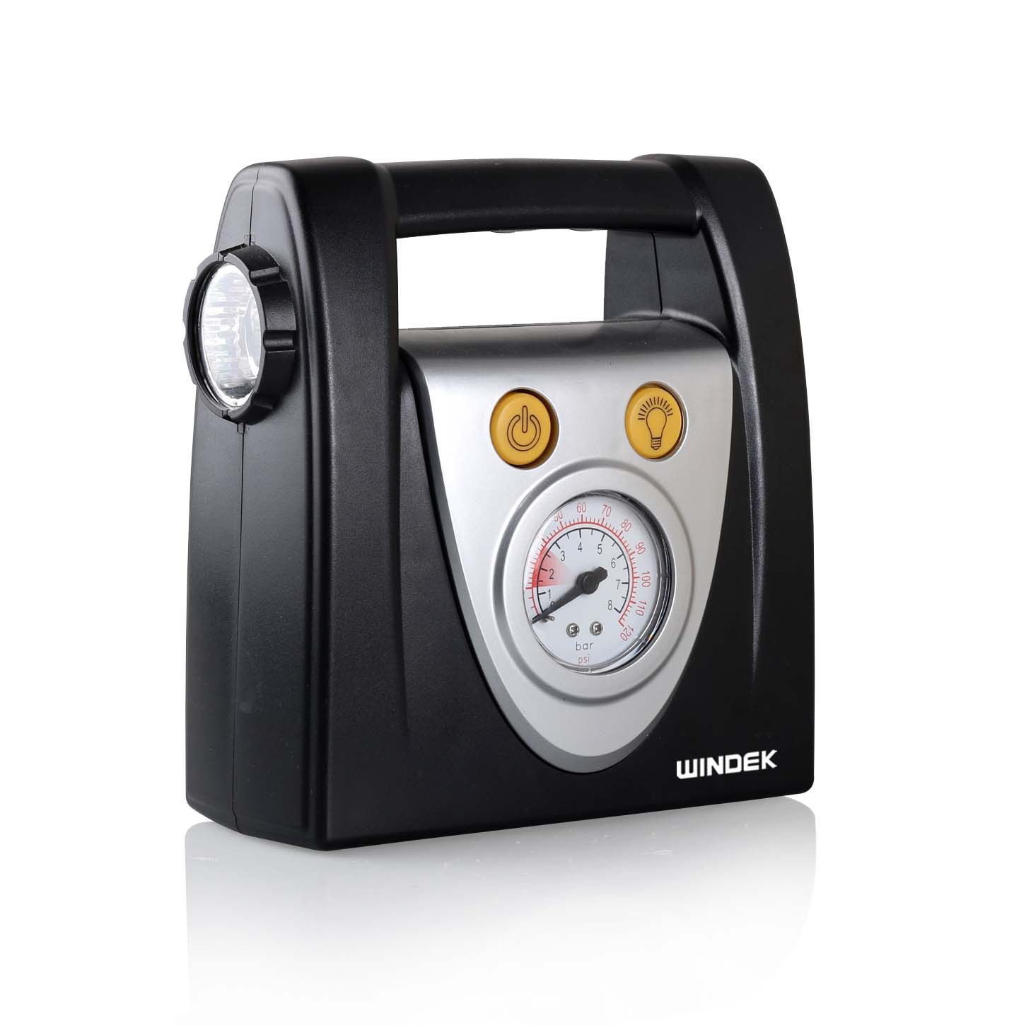 Automatic 12V Handle Design Analog Air Compressor Tire Inflator with White LED Light