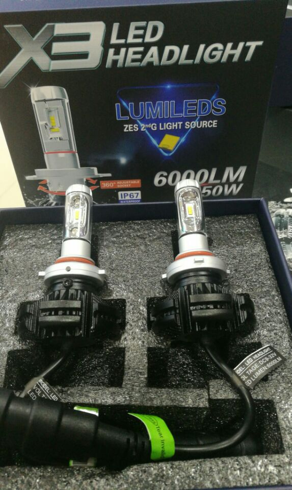 Automobiles & Motorcycles Car X3 Csp LED Headlights Bulb H1 H3 H4 H7 H11 H13 9005 9006 Car LED Headlight 3000K 6000K 8000K