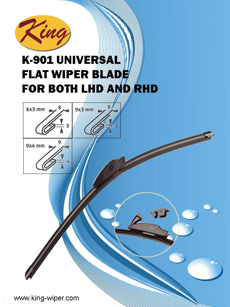 Flat Wiper Blade, Aero Design, Clear View, Universal Type for All Cars.