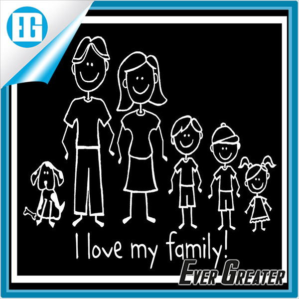 I Love My Family Car Decorative Decal Sticker