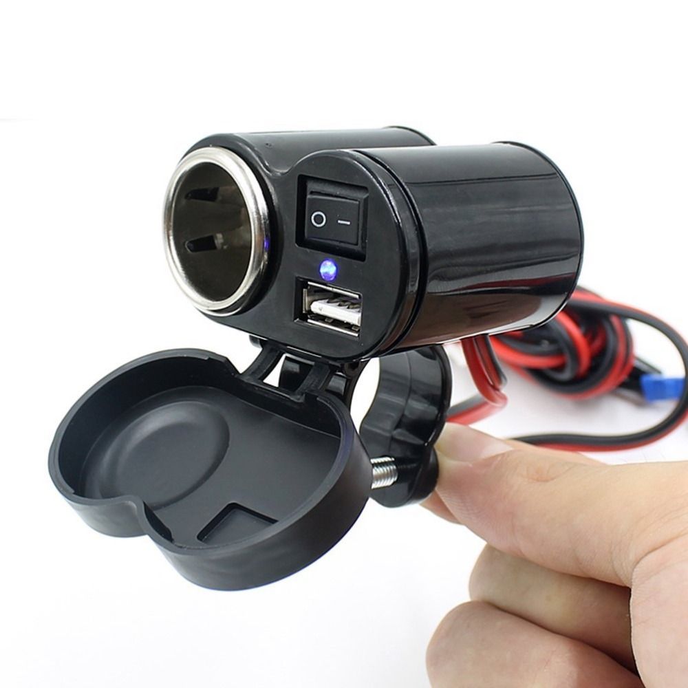 Motorcycle USB Power Supply Port Cigarette Lighter Socket Charger