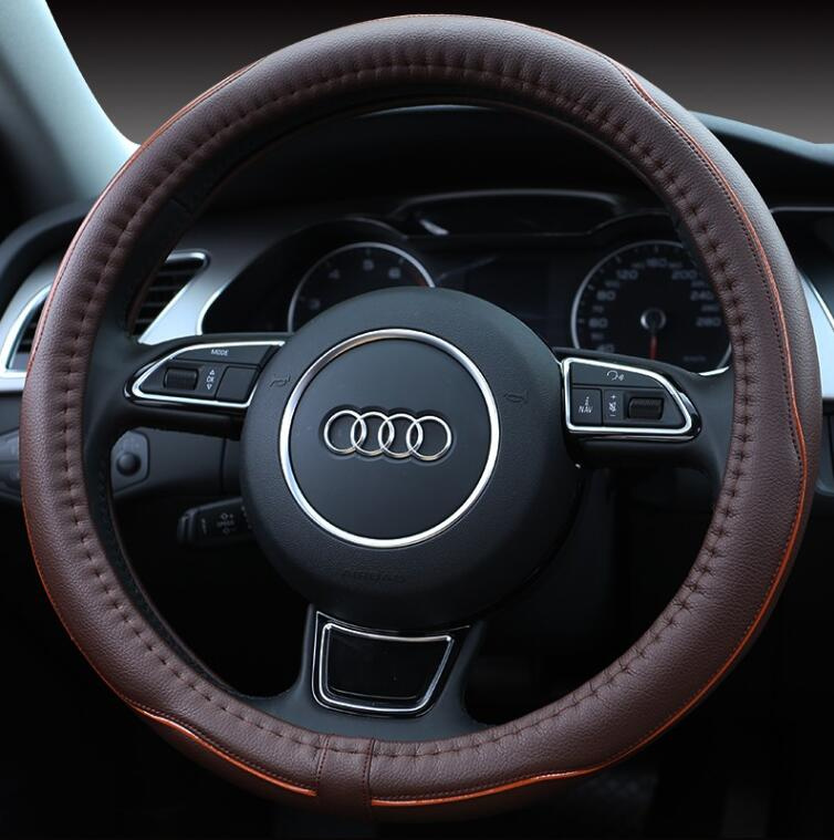 Artificial Leather Antislip 3-Spoke 13 14 15 Inch Steering Wheel Cover