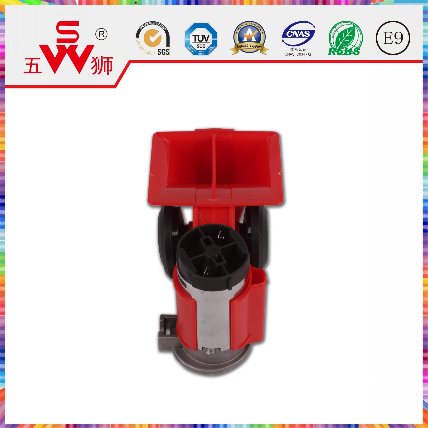 Red Auto Snail Horn with 12 Month Warranty