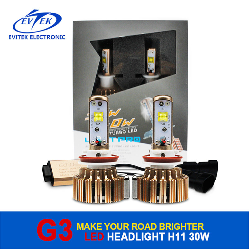 Evitek Golden G3 30W 3000lm H11 CREE LED Headlight Bulbs for Cars