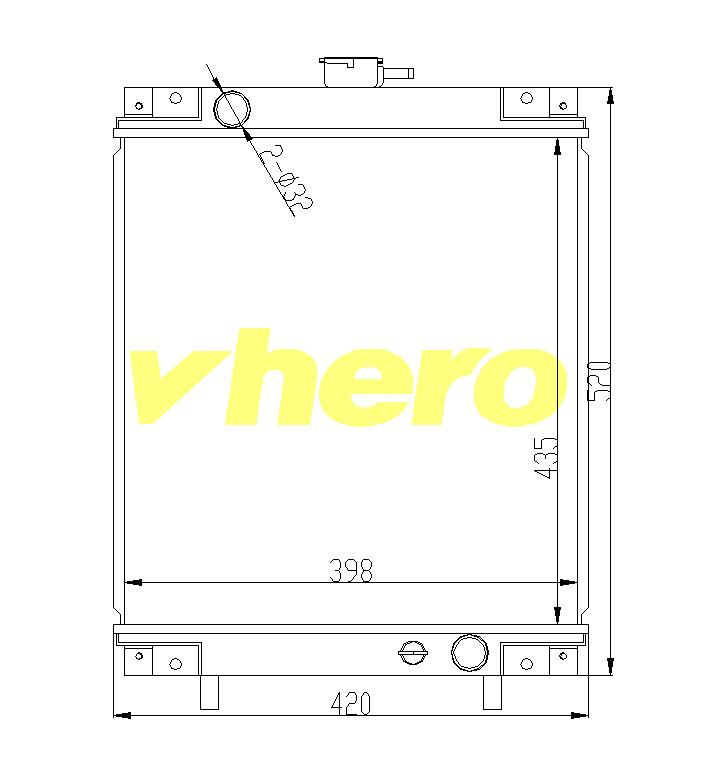 Heat Exchanger Cooling System Aluminum Radiator for Technical Vehicle Kubota 155