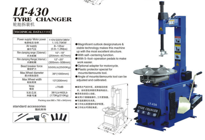 Lt-430 Tyre Changer Car Lift