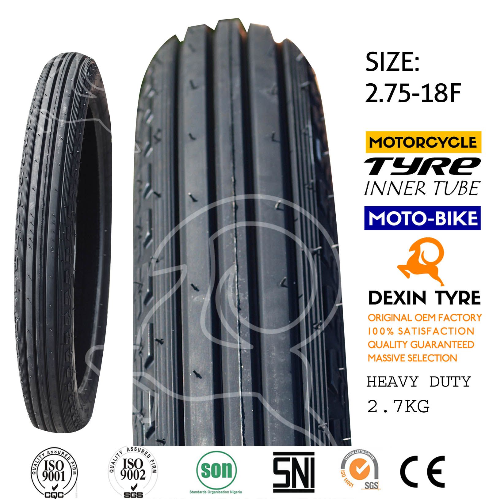 Factory Motorcycle Tyre Dual Sport Tire Front Tyre 3line 2.75-18