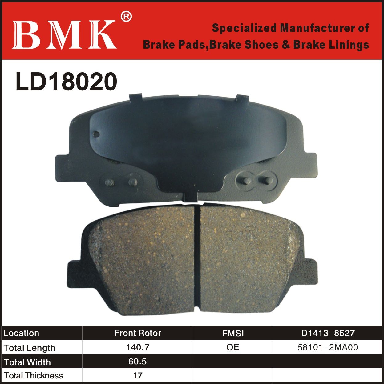 Adanced Quality Brake Pad (LD18020) for Korean Car