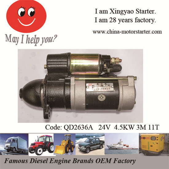 4.5kw 24V 3m 11t Starting Motor for Yangchai 4102q, 4105q