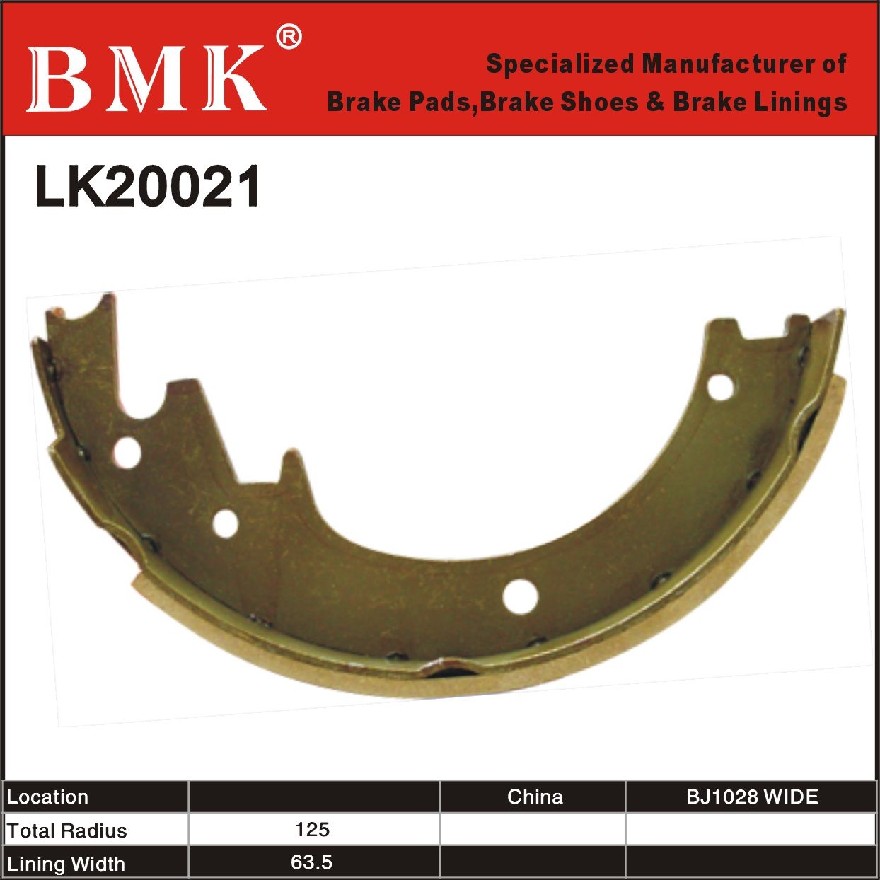 Environment Friendly Brake Shoe (LK20021) for Chinese Vehicle
