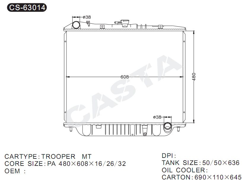 Whole Sale Auto Radiator for Isuzu Trooper Mt
