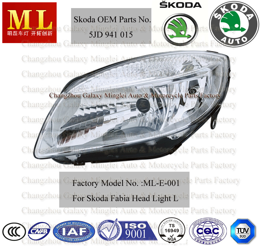 Auto Headlight for Skoda Fabia From 2007 (5J1 941 015)