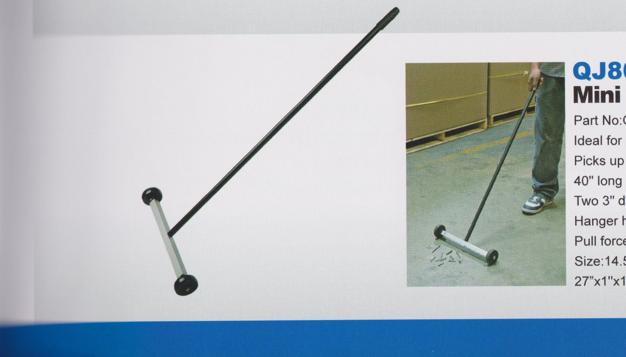 Rectangular Mini Magnetic Sweeper, Formed PVC Grip