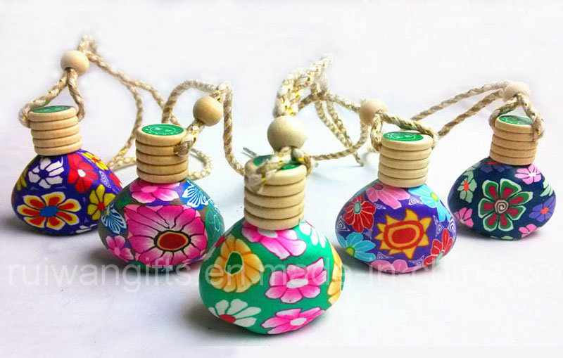 Polymer Clay Bottle, Hanging Car Air Freshener Bottle