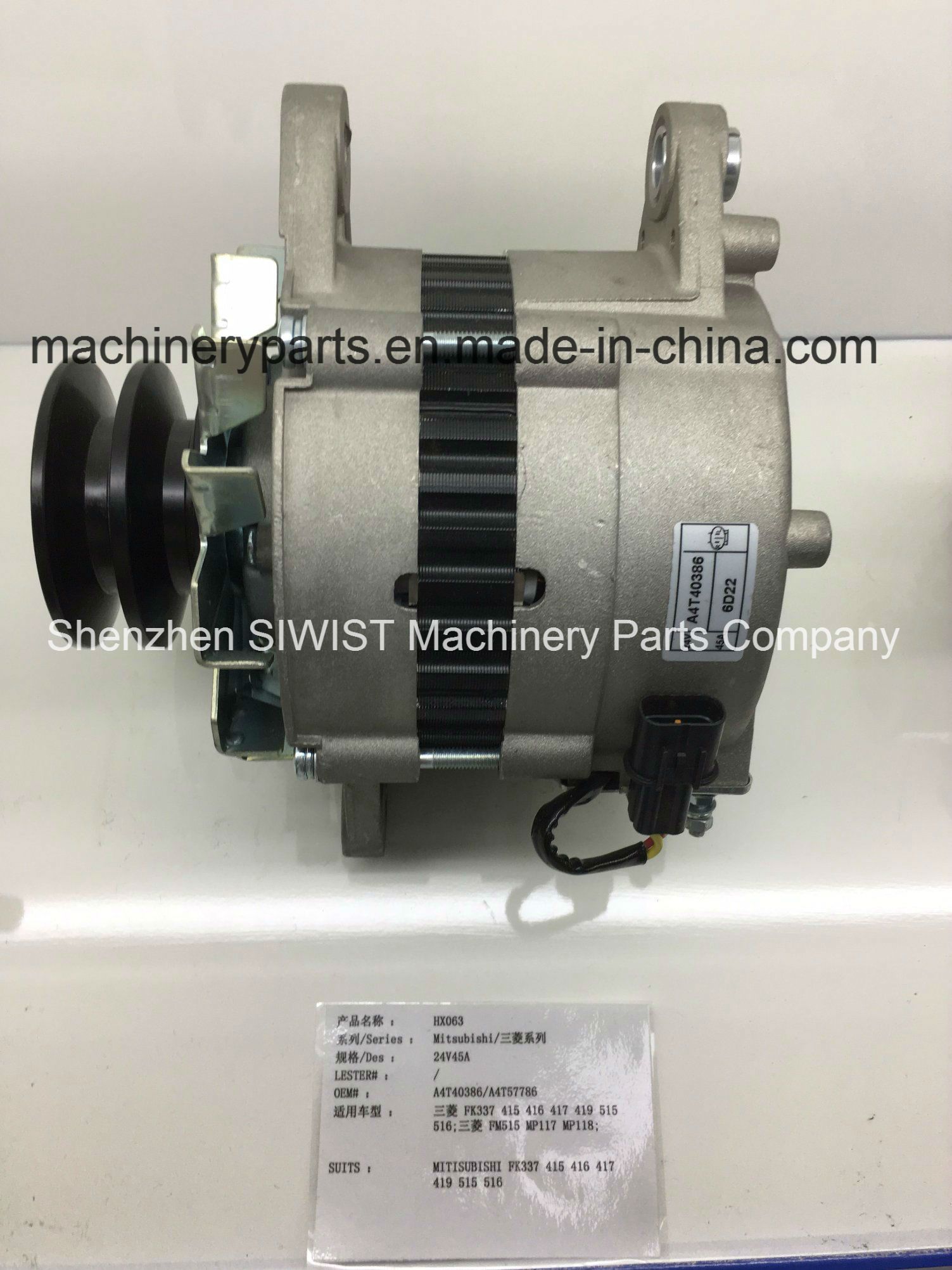 Alternator A4t40386 A4t57786 A2t72986 A2t72186 A4t57986 A4t58286 A4t58686 A4t58986 A4t59986 A6t55186 Me037260 Me037616 for Mitisubishi 6D22 6D22t 6D14t 6D15
