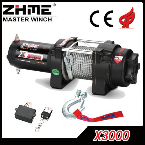 3000lbs Steel Rope Electric Winch for ATV/UTV with Brake for Light Duty
