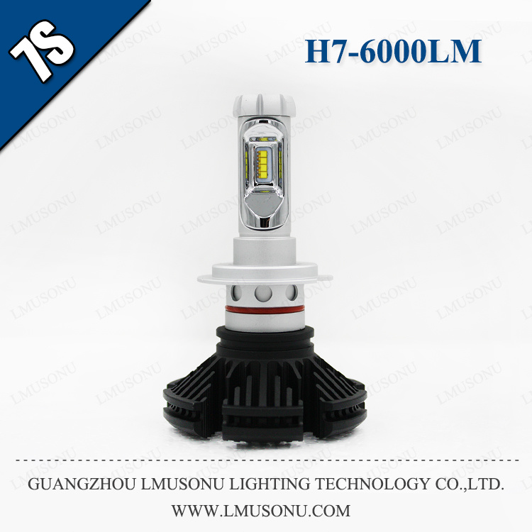 Lmusonu Luxeon Zes 6000lm 7s H7 Car LED Headlight High Power