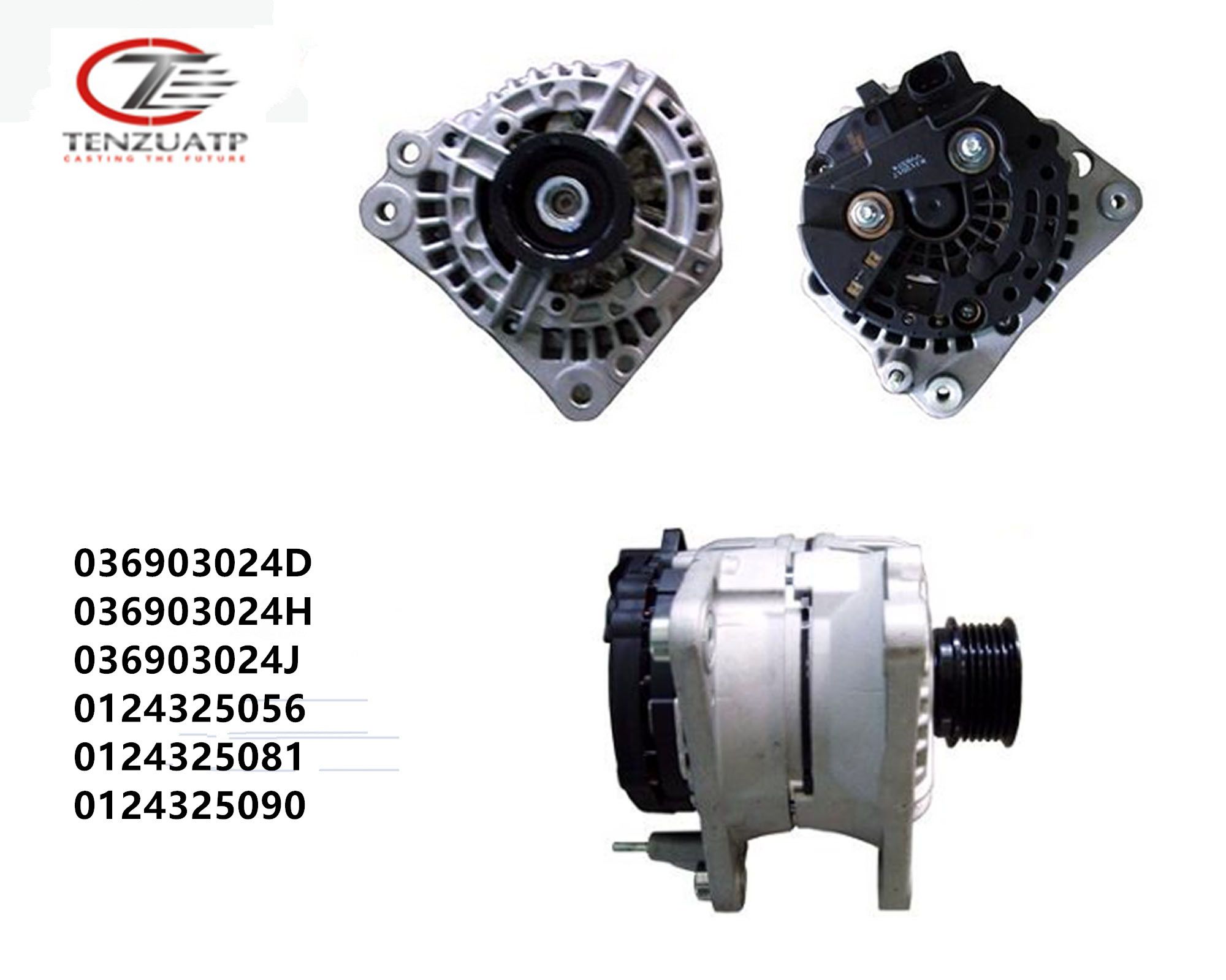 Alternator for VW, Skoda, Seat, 0124325056, 0124325081, 036903024D, 036903024h, 0124325090