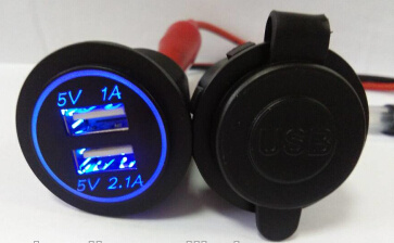 Excelvan LED Dual USB Car Cigarette Lighter Socket 12V 24V 3.1A Charger Adapter
